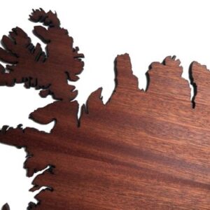 REAL WOOD ISLANDA Map Mahogany 4mm., Wall Art, Apartment Decor, Map Board - Image 5