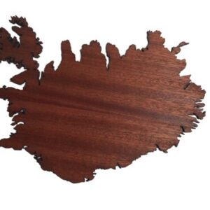 REAL WOOD ISLANDA Map Mahogany 4mm., Wall Art, Apartment Decor, Map Board - Image 1