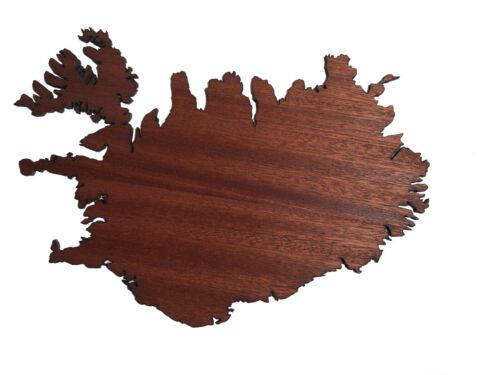REAL WOOD ISLANDA Map Mahogany 4mm., Wall Art, Apartment Decor, Map Board - Image 1