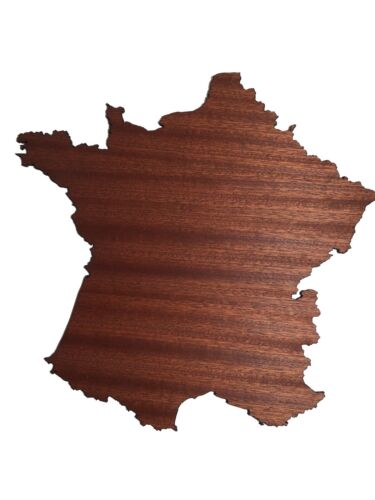 REAL WOOD FRANCIA Map Mahogany 4mm., Wall Art, Apartment Decor, Map Board