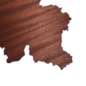 REAL WOOD BELGIO Map Mahogany 4mm., Wall Art, Apartment Decor, Map Board - Image 2