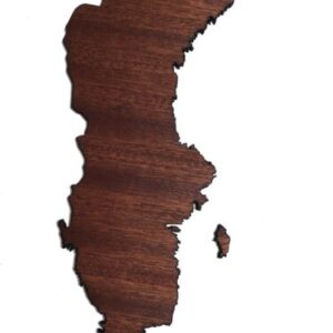 REAL WOOD SVEZIA Map Mahogany 4mm., Wall Art, Apartment Decor, Map Board - Image 4