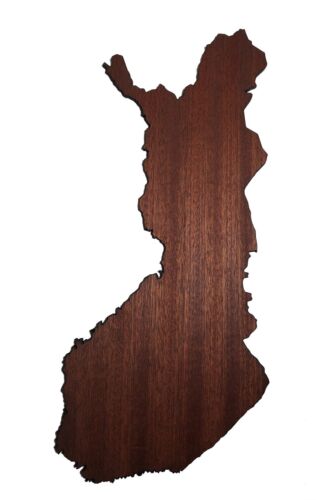 REAL WOOD FINLANDIA Map Mahogany 4mm., Wall Art, Apartment Decor, Map Board - Image 1