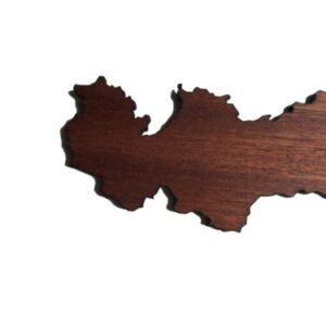 REAL WOOD AUSTRIA Map Mahogany 4mm., Wall Art, Apartment Decor, Map Board - Image 2