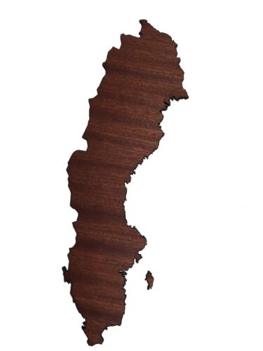 REAL WOOD SVEZIA Map Mahogany 4mm., Wall Art, Apartment Decor, Map Board - Image 1