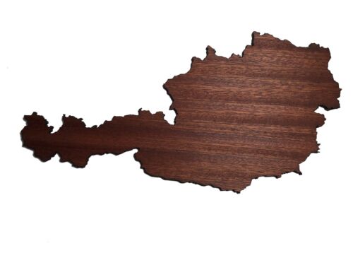 REAL WOOD AUSTRIA Map Mahogany 4mm., Wall Art, Apartment Decor, Map Board - Image 1