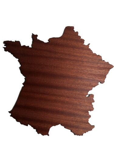 REAL WOOD FRANCIA Map Mahogany 4mm., Wall Art, Apartment Decor, Map Board - Image 2