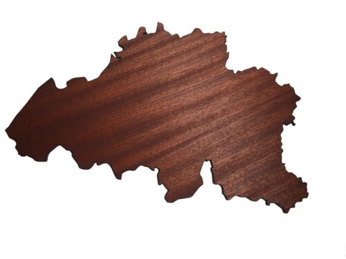 REAL WOOD BELGIO Map Mahogany 4mm., Wall Art, Apartment Decor, Map Board - Image 1