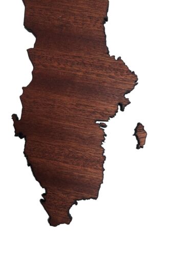 REAL WOOD SVEZIA Map Mahogany 4mm., Wall Art, Apartment Decor, Map Board - Image 2